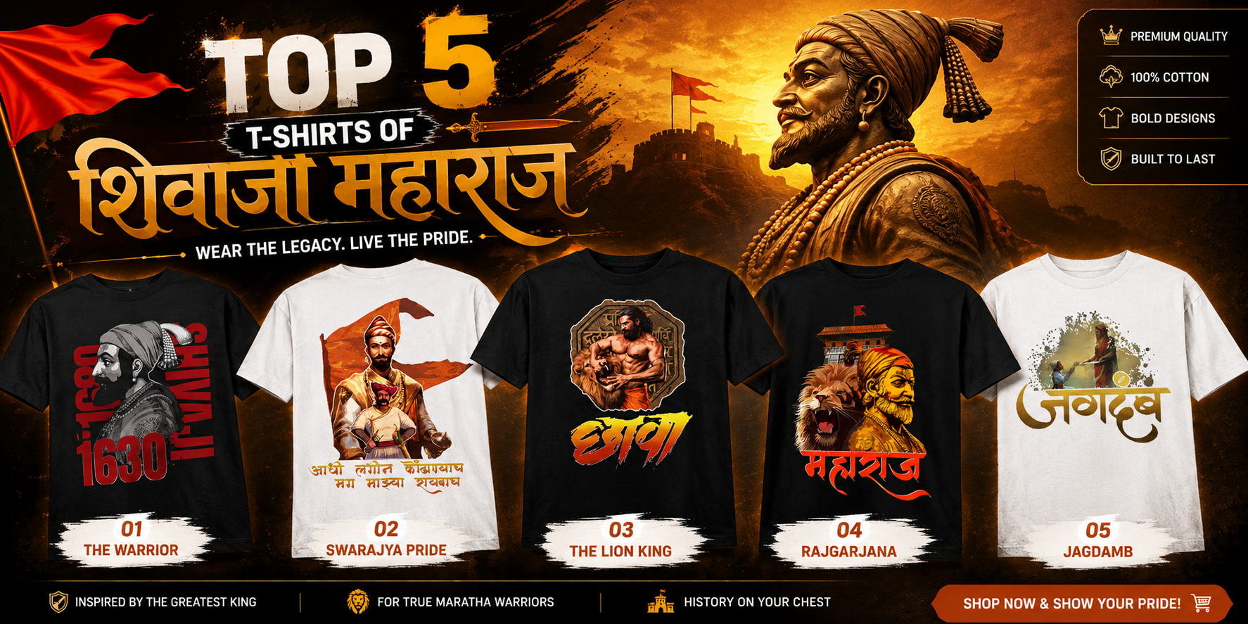 Top 5 Shivaji Maharaj T Shirts for Stylish Youth