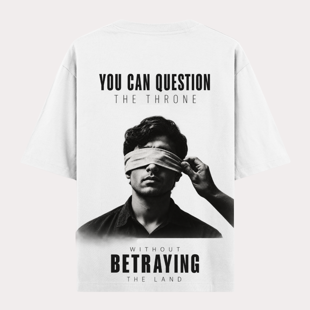 VIBETARA | You Can Question the Throne T-Shirt | Bold Justice Statement Tee | Oversized & Regular Fit T-shirt