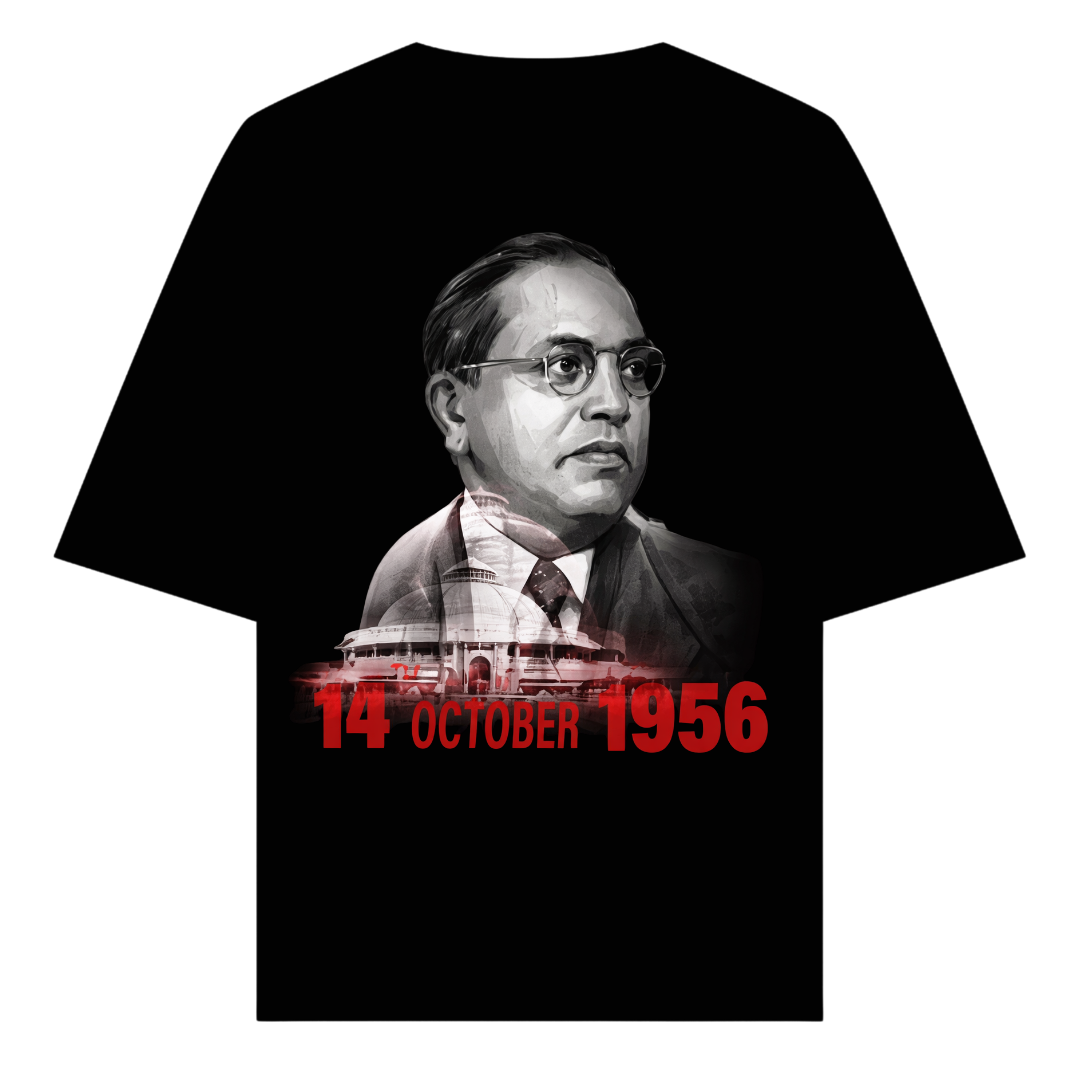 Vibetara - Diksha Bhoomi t-shirt - 14 October 1956 - Ambedkar Tees - Casual Wear Round Neck - Oversized Tshirt