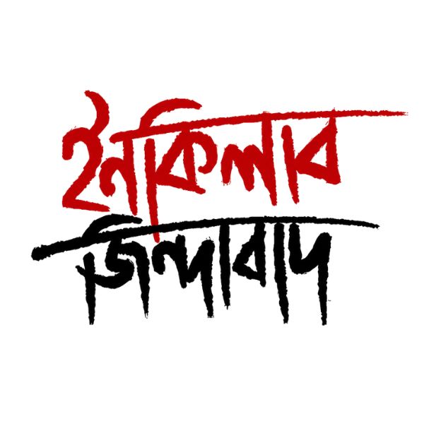 VIBETARA | Inquilab Zindabad Bold Bengali Graphic Tee | Bhagat Singh | Oversize & Regular Premium T-shirt for Men & Women