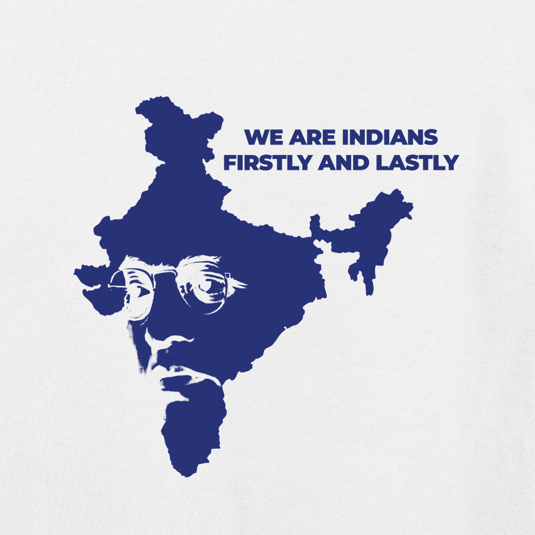 Vibetara -We Are Indians Firstly And Lastly - Baba Saheb Quotes T-Shirt - Round Neck Oversized Tees - Casual T Shirt