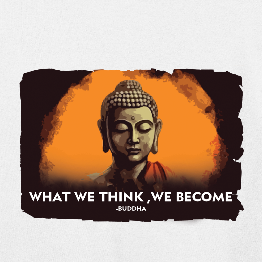 Vibetara - Pragya Shil Karuna Buddha T Shirt - Oversized Buddha Collection - Half Sleeves Round Neck Cotton Tees