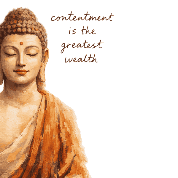 Vibetara- Contentment is the Greatest Wealth Buddha Oversized T-Shirt – Spiritual Quote Artistic Graphic Black Tee