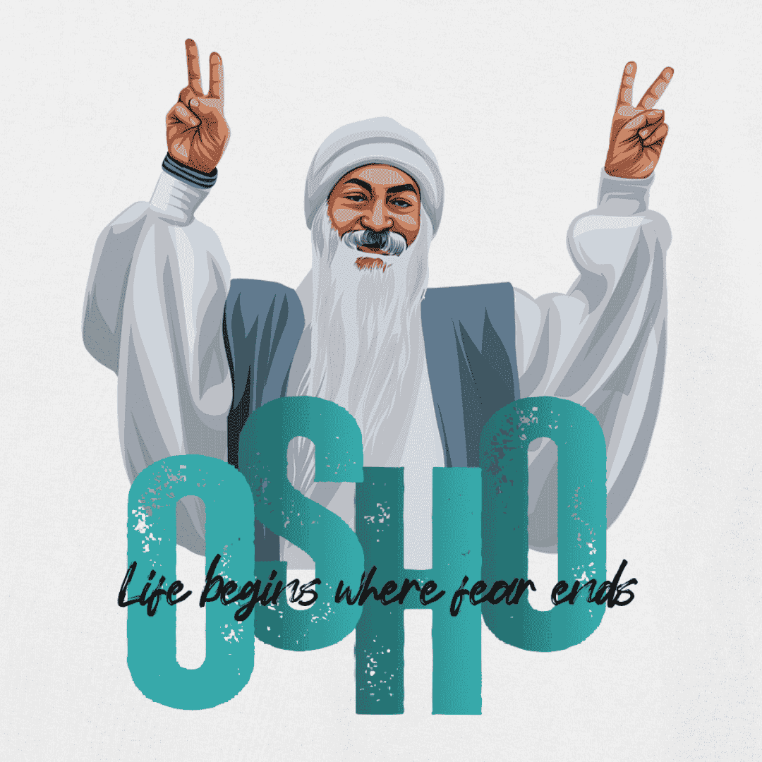 Vibetara - Life Begins Where Fear Ends - OSHO T Shirt - Osho Quotes - Oversized Round Neck - Casual Wear