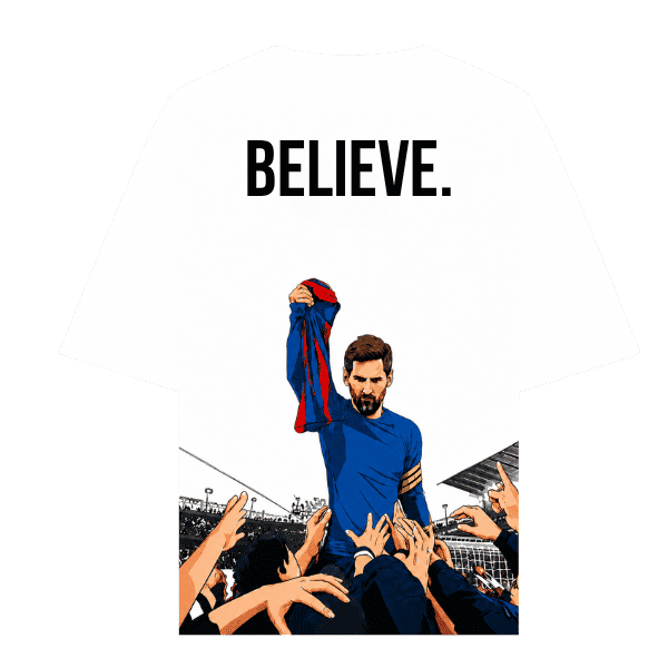 Vibetara-Believe Football Legacy Oversized T-Shirt | Inspirational Fan Graphic Tee