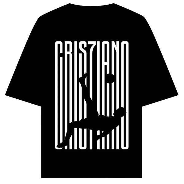 Vibetara-Cristiano Football Legend Graphic Oversized T-Shirt | Soccer Fan Printed Tee