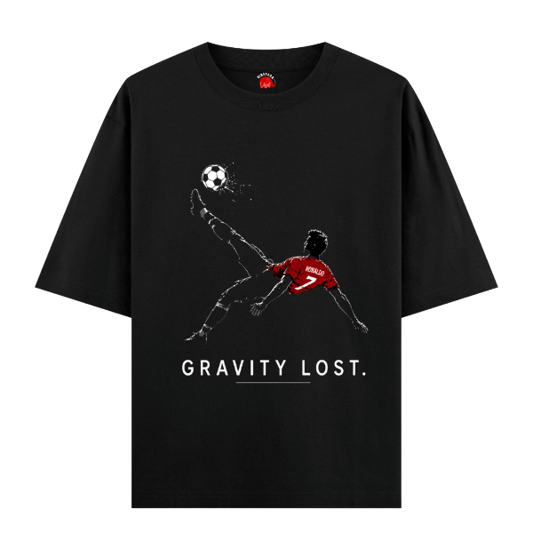 Vibetara-Gravity Lost CR7 Oversized T-Shirt | Bicycle Kick Football Graphic Tee