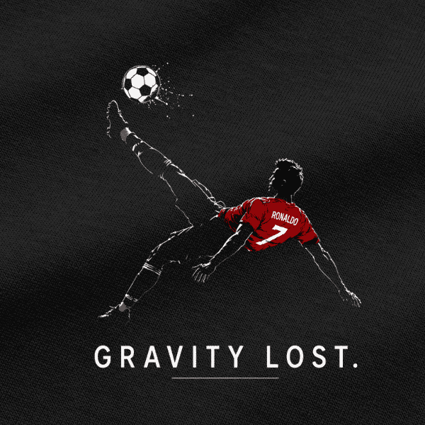 Vibetara-Gravity Lost CR7 Oversized T-Shirt | Bicycle Kick Football Graphic Tee