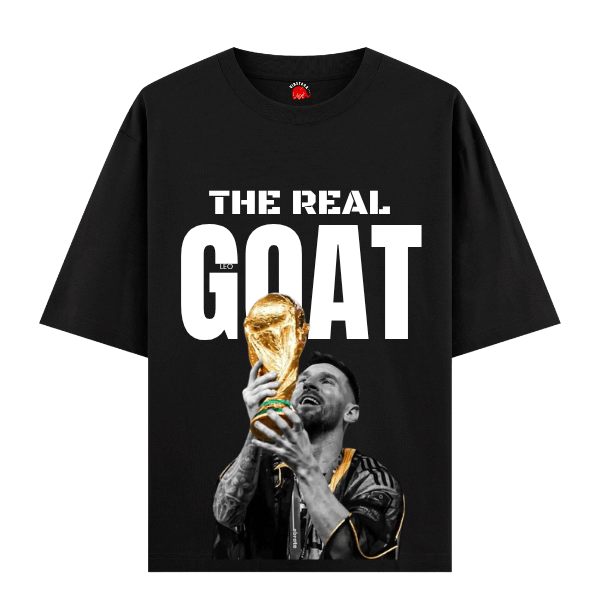 Vibetara-The Real GOAT Football Oversized T-Shirt | Champion Tribute Graphic Tee
