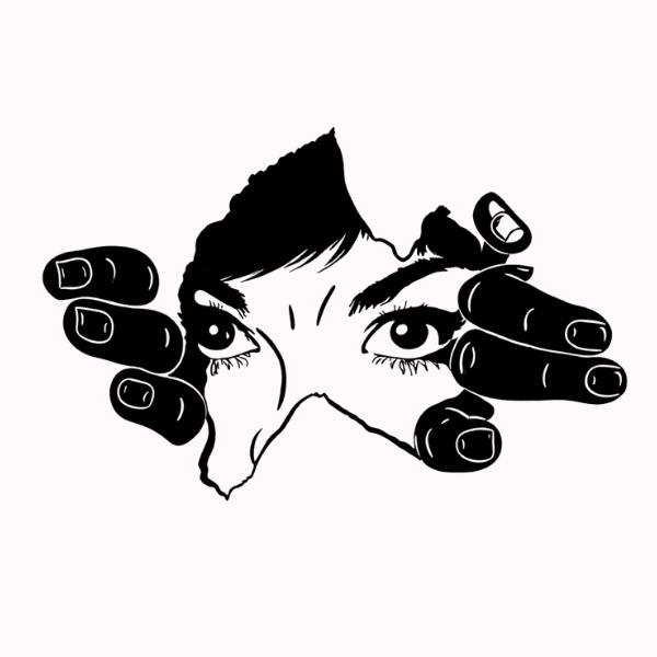 Vibetara Hidden Gaze Dark Aesthetic Eye Graphic T-Shirt for Women – Minimal Black Streetwear Tee with Mysterious Eyes Design