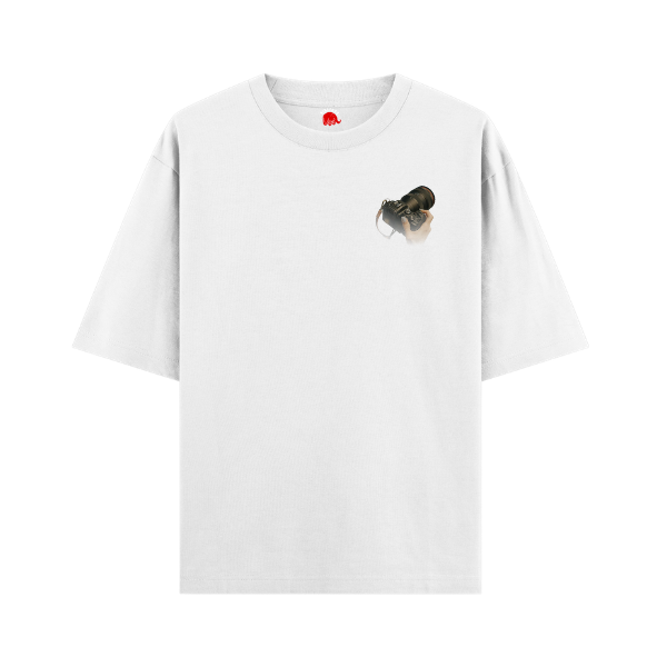 Vibetara-Minimalist Camera Graphic Oversized T-Shirt 