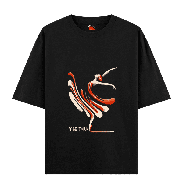 Vibetara-Fluid Motion Art Graphic Tee | Abstract Dance Expression T-Shirt for Women
