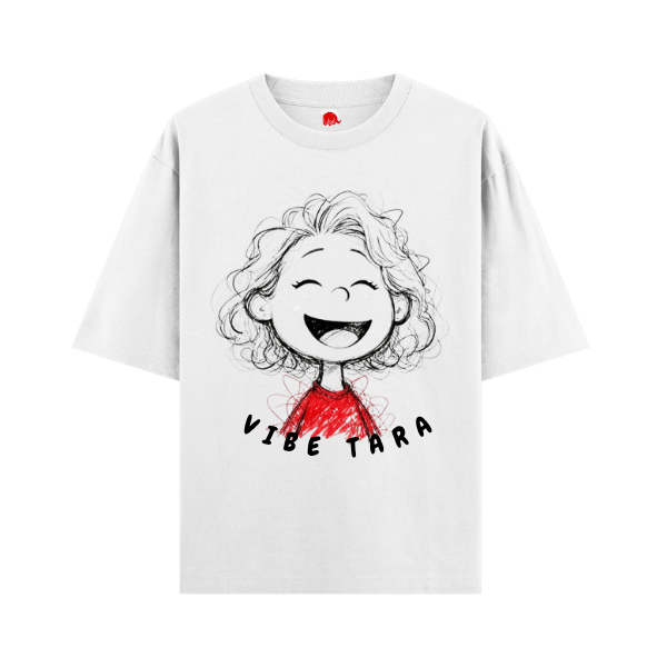 “Vibe Tara” Smiling Sketch Graphic T-Shirt
