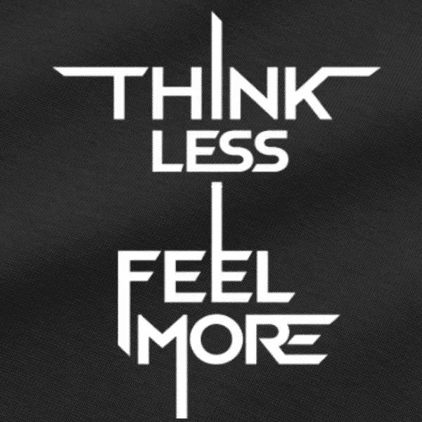 Vibetara-Anime Oversized T-Shirt | Think Less Feel More Graphic Tee with Back Print Character Art