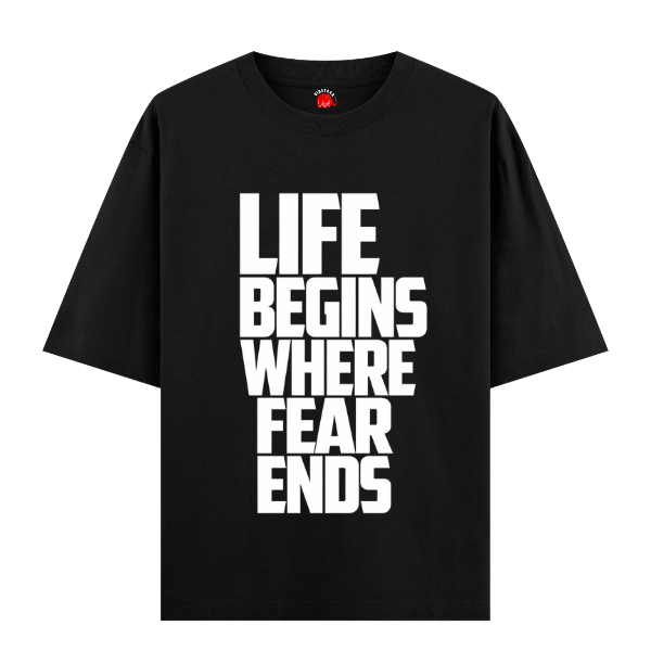 Vibetra "Life Begins Where Fear Ends" Motivational Graphic T-Shirt