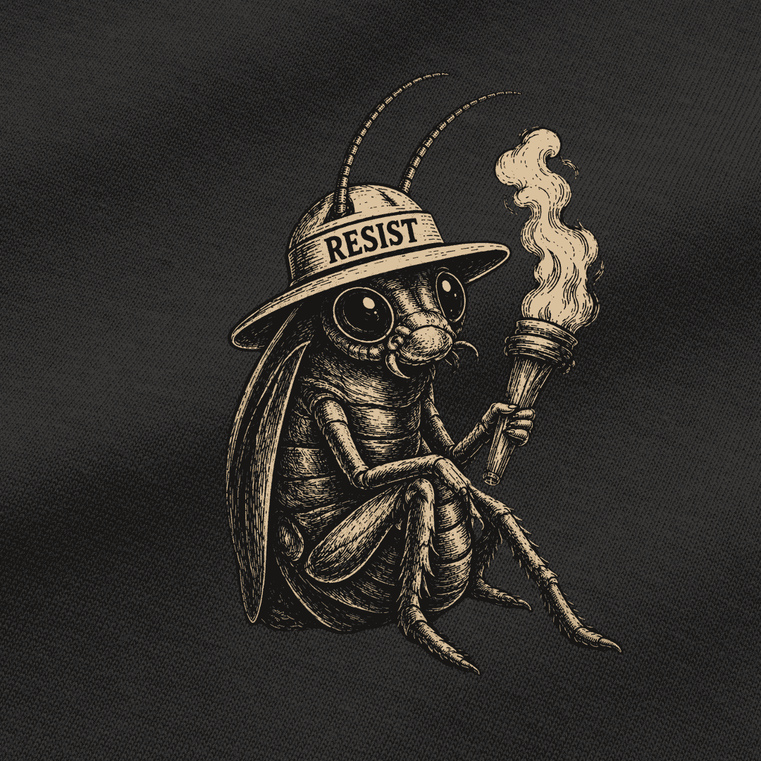Vibetara-Cockroach Resist Oversized T-Shirt | Trending Cockroach Graphic Tee
