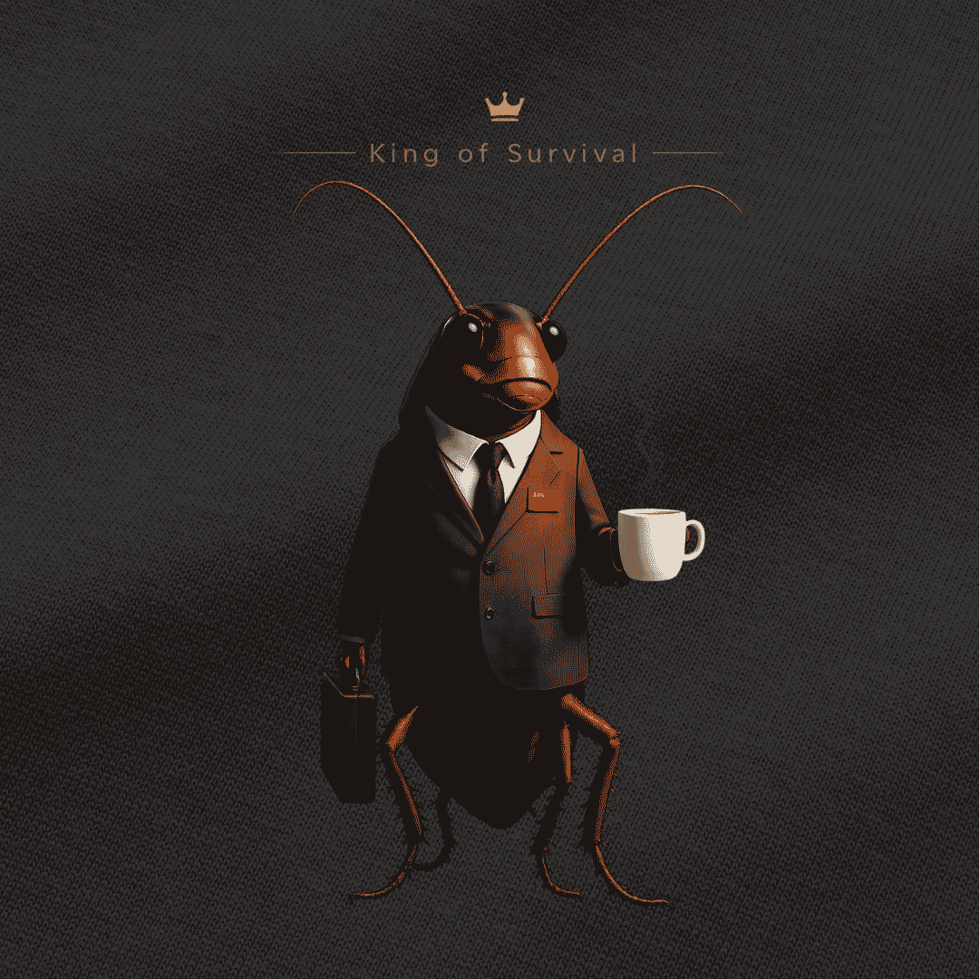 Vibetara-King of Survival Cockroach Oversized T-Shirt | Trending Cockroach Graphic Tee