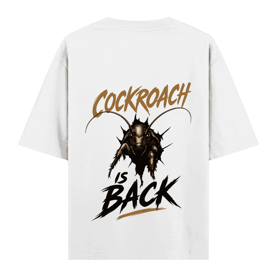 Vibetara-Cockroach Is Back Oversized T-Shirt | Trending Cockroach Graphic Tee