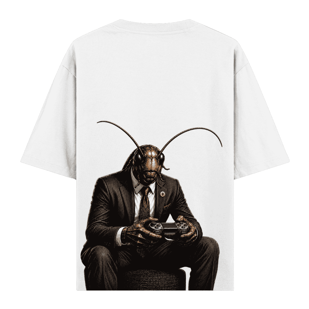 Vibetara-The Gamer Cockroach Oversized T-Shirt | Viral Statement Graphic Tee