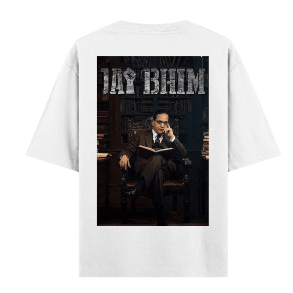 Vibetara-Jai Bhim Oversized T-Shirt – Intellectual Power Edition | Ambedkar Tribute Tee