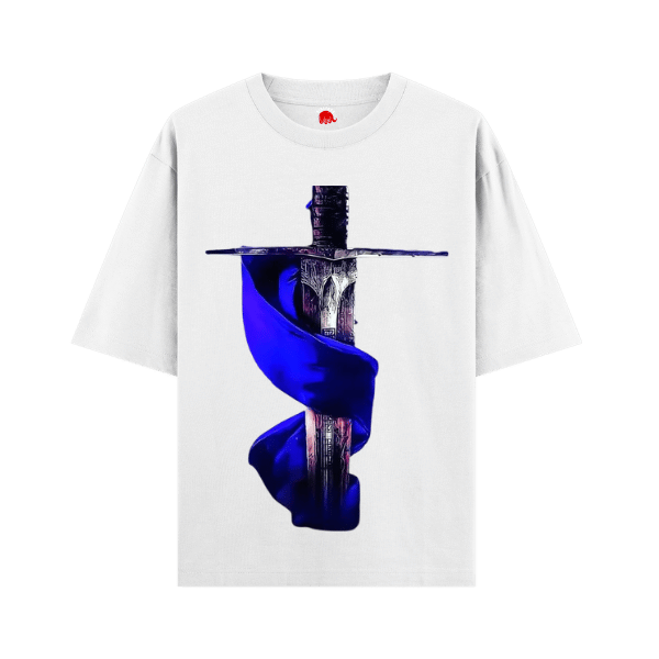 Vibetara-Shourya Sword Oversized T-Shirt – Blue Power Edition | BR Ambedkar Inspired Streetwear