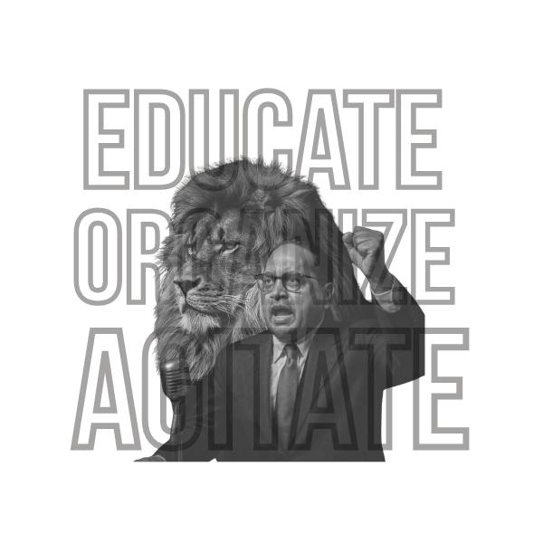 Vibetara-Educate Organize Agitate Oversized T-Shirt | Dr. Ambedkar Quote Graphic Tee