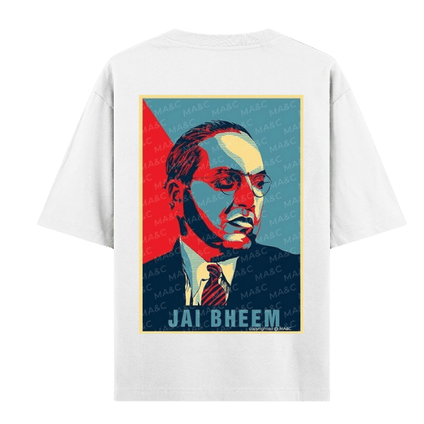 Vibetara-Jai Bhim Oversized T-Shirt – Intellectual Power Edition | Ambedkar Tribute Tee