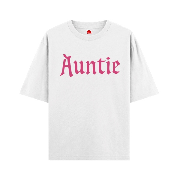 Vibetara-Auntie Typography T-Shirt for Women | Cute Minimal Graphic T-shirt