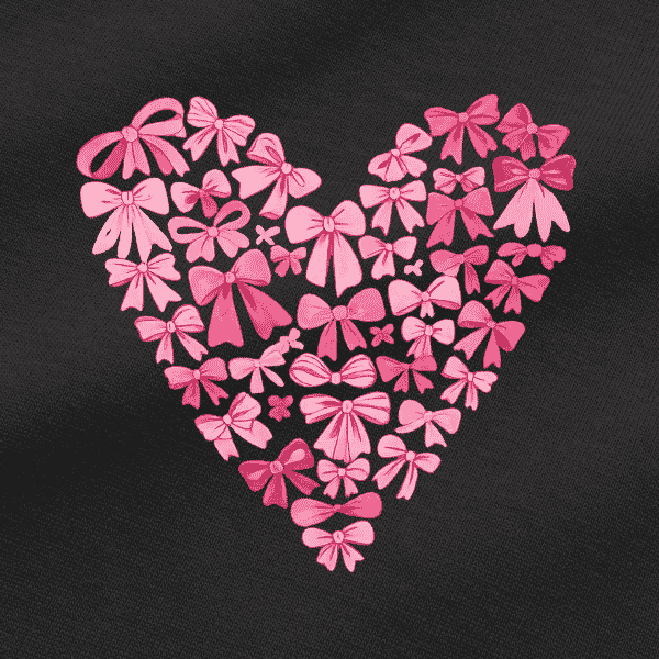 Vibetara-Floral Heart Graphic T-Shirt for Women | Cute Bow Design Tee | Aesthetic Casual Oversized Cotton T-Shirt