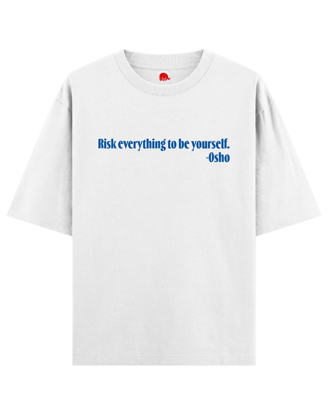 Vibetara - Risk to Be Real Osho T-Shirt - Oversized Black & White Unique Design - 100% cotton