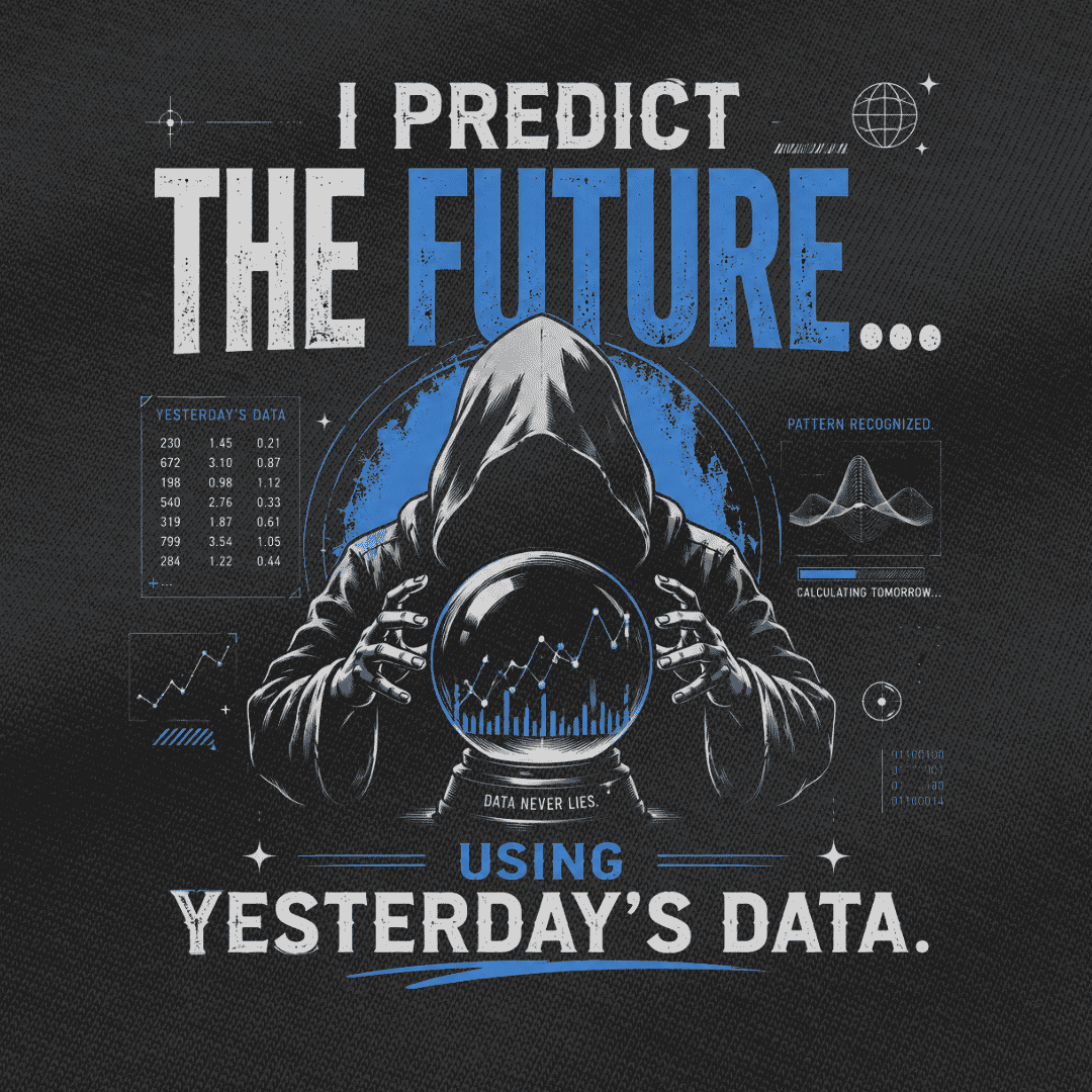 Vibetara-I Predict The Future Using Yesterday’s Data – Data Scientist Oversized T-Shirt
