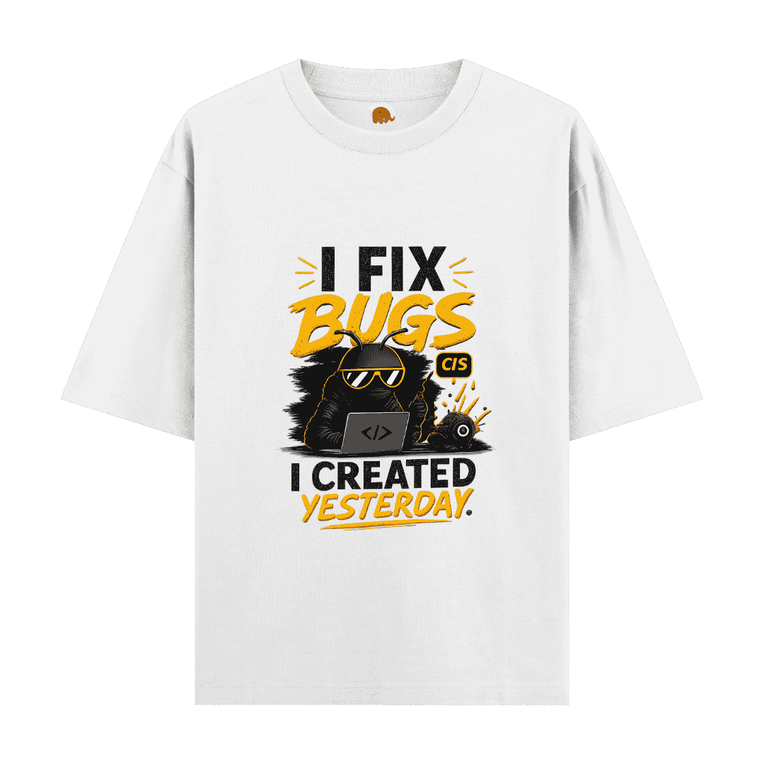 VibetaraI-Fix Bugs I Created Yesterday Oversized T-Shirt | Funny Programmer Graphic Tee