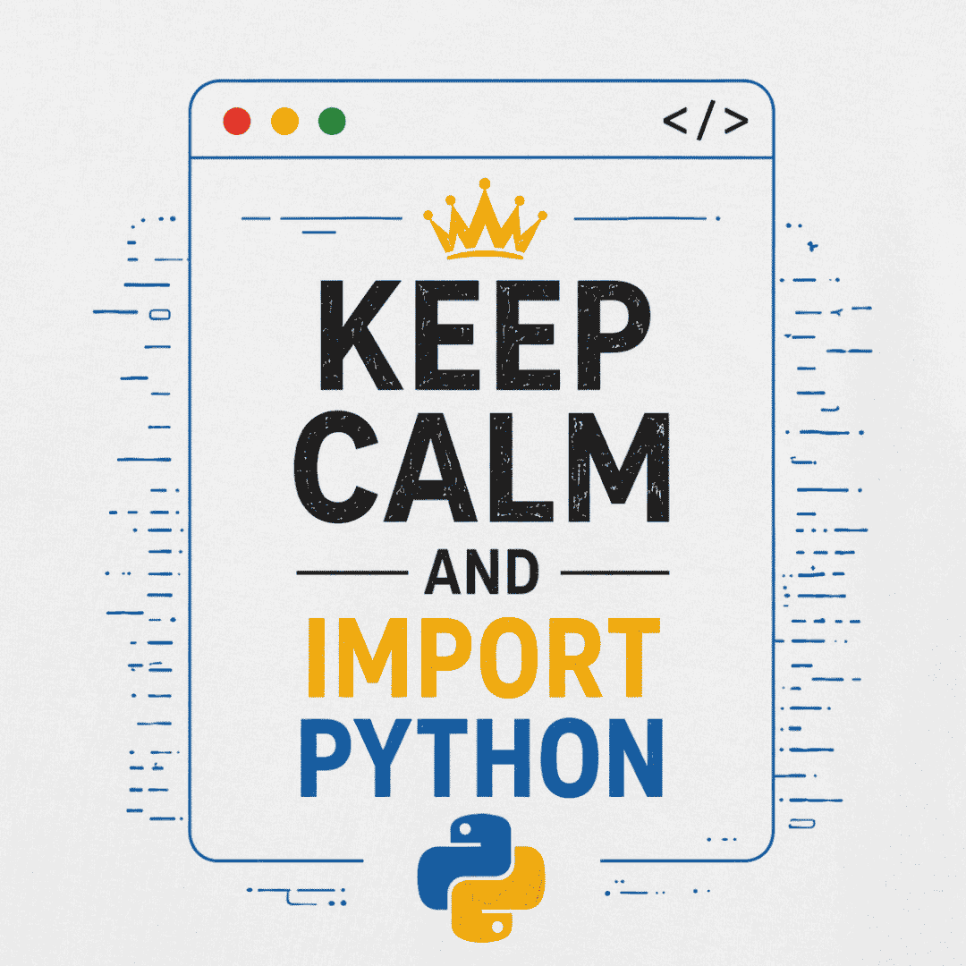 Vibetara-Keep Calm & Import Python – Programmer Coding Oversized T-Shirt