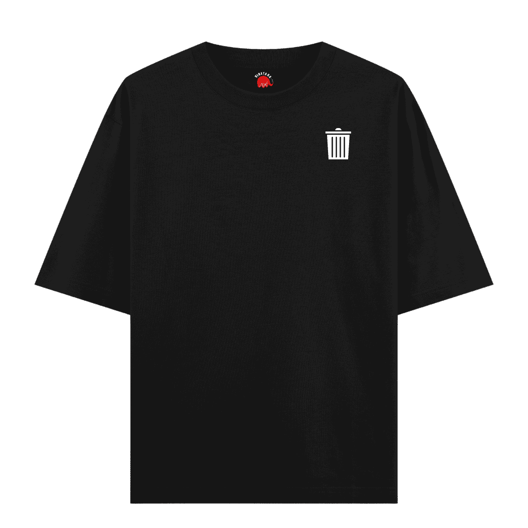 VibeTara “Keep Calm & Clear Cache” Developer Black Oversized T-Shirt (Front & Back Print)
