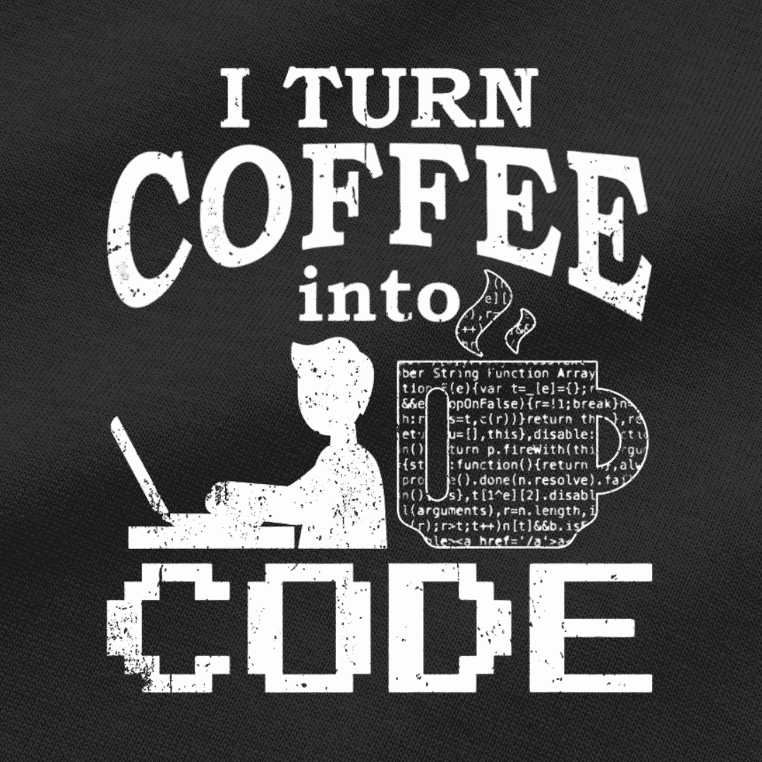 Vibetara-I Turn Coffee Into Code Oversized Black T-Shirt | Programmer Graphic Tee 