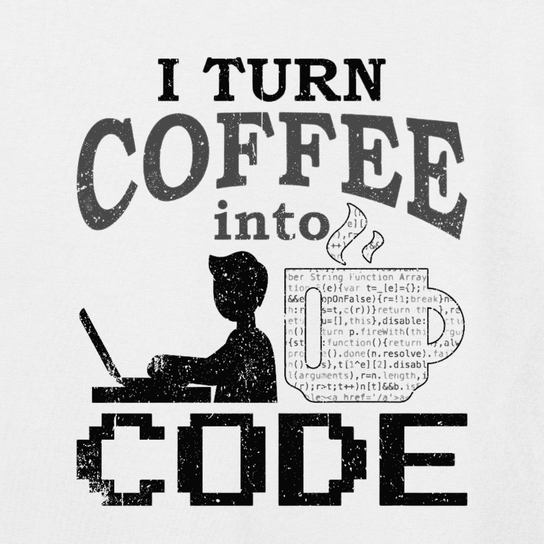 Vibetara-I Turn Coffee Into Code Oversized Black T-Shirt | Programmer Graphic Tee 