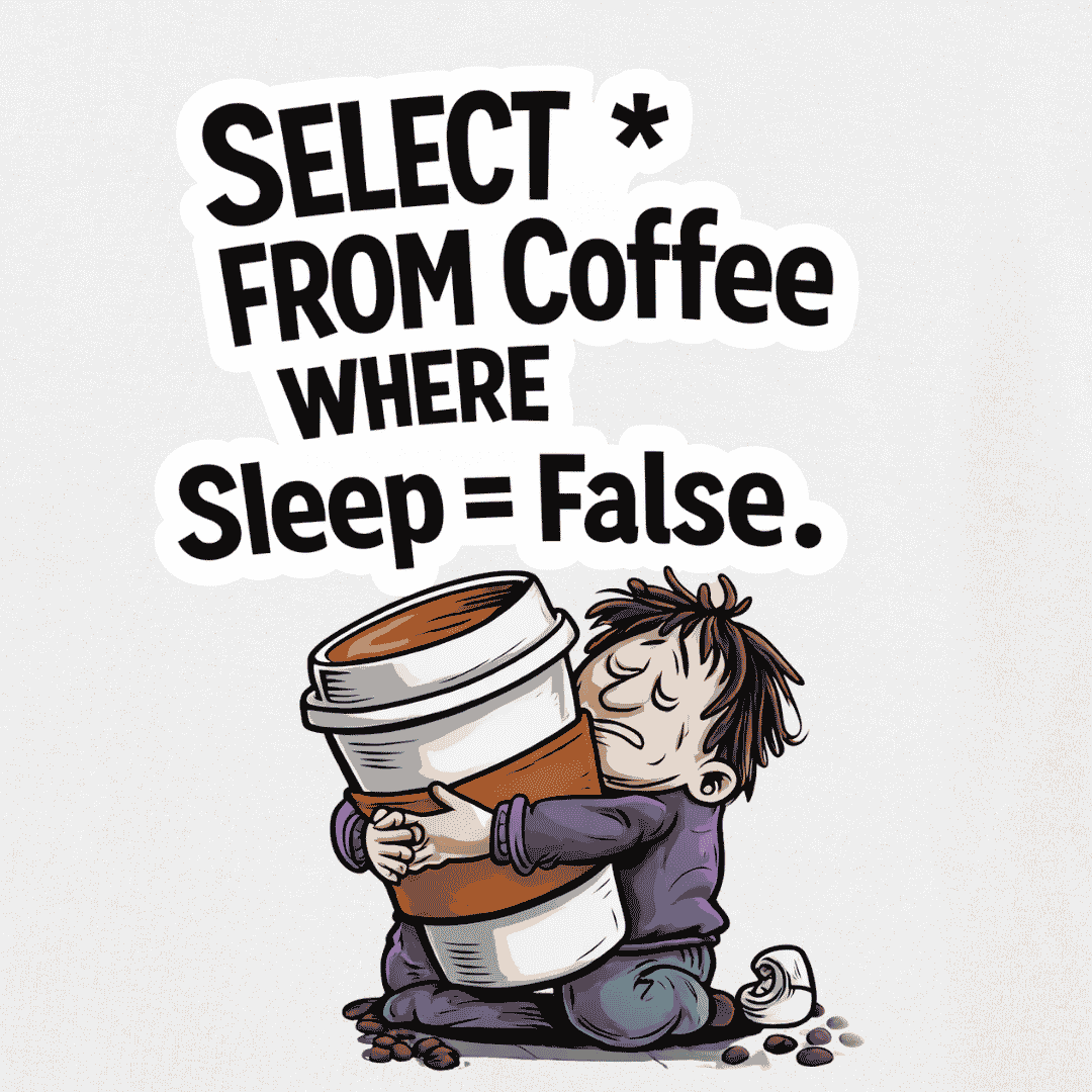 Vibetara “Select * From Coffee Where Sleep = False” Funny Coding T-Shirt