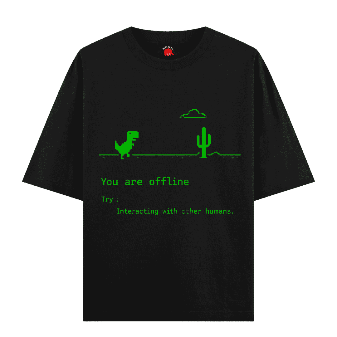 Vibetara-You Are Offline – Introvert Gamer Oversized T-Shirt