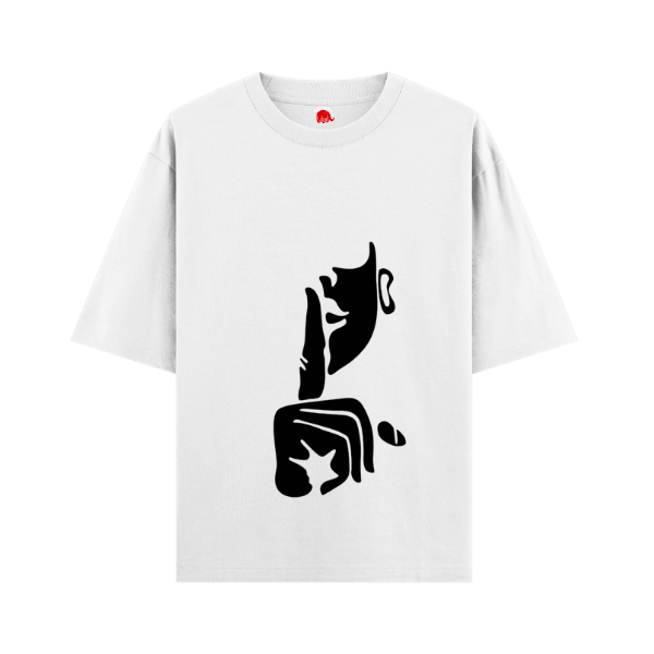 Vibetara-Silent Attitude Graphic Oversized T-Shirt for Men & Women | Minimal Aesthetic Printed Tee