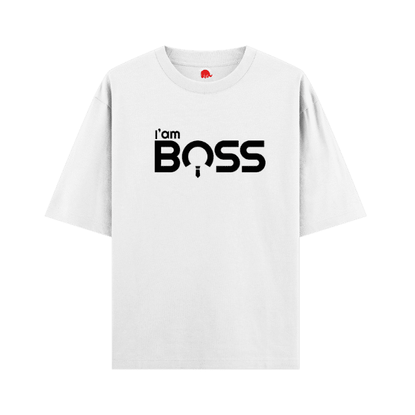 Vibetara-I Am Boss Graphic Oversized T-Shirt for Men & Women | Motivational Printed Tee