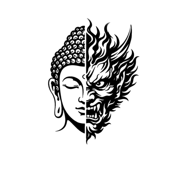 Vibetara-Dual Buddha Oversized T-Shirt | Power & Peace Graphic Tee