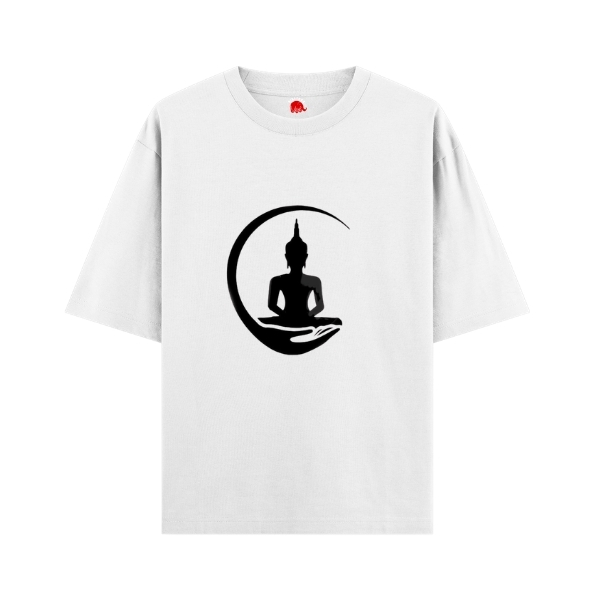 Vibetara- Buddha Zen Hand Oversized T-Shirt | Minimal Spiritual Graphic Tee