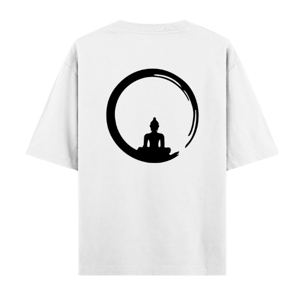 Vibetara- Buddha Zen Hand Oversized T-Shirt | Minimal Spiritual Graphic Tee