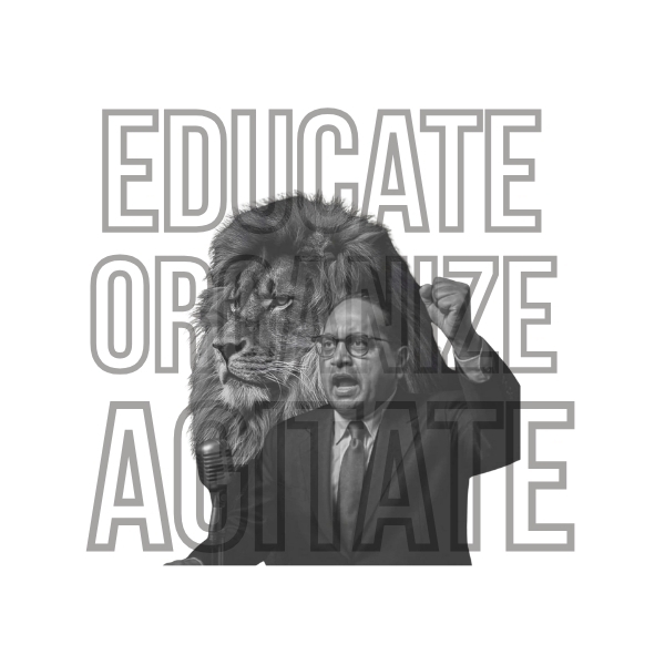 Vibetara-Educate Organize Agitate Oversized T-Shirt | Dr. Ambedkar Quote Graphic Tee