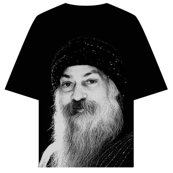 Spiritual T-Shirt - “Be – Don’t Try To Become” Osho Portrait Tshirt - Oversized Black & White Unique Design - 100% cotton