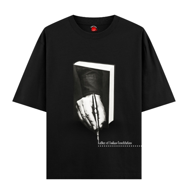  Vibetara-Father of Indian Constitution Graphic Oversized T-Shirt | Ambedkar Inspired Print a