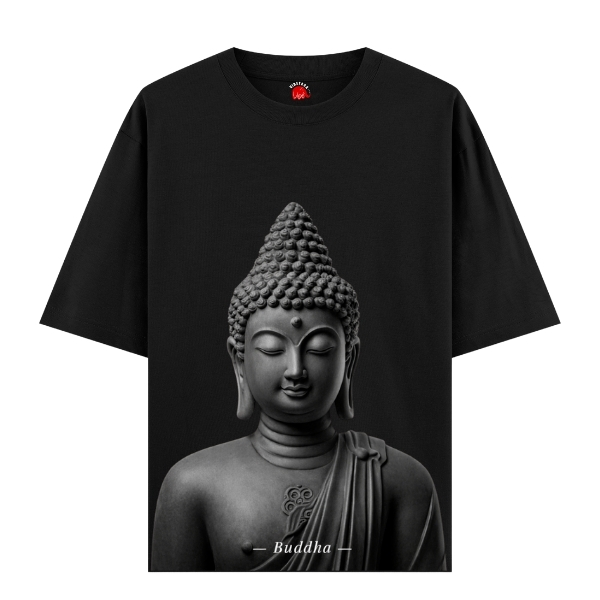 Vibetara-Serene Buddha Graphic Oversized T-Shirt